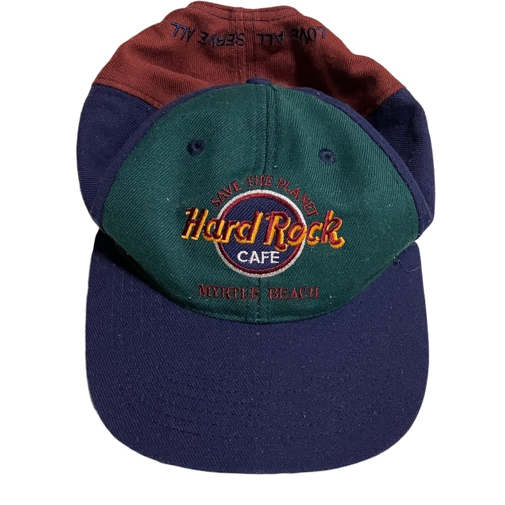 Vintage Hard Rock Cafe Mrytle Beach Save The Planet Adjustable Snapback Hat Cap